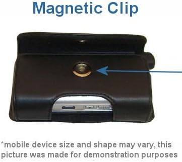 Дизайнерски Черен Кожен калъф за носене на Motorola V235 на колана си Gomadic – Включва Допълнителна примка за колан и подвижна скоба