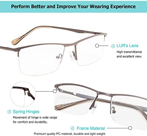 LUR 3 опаковки очила за четене в полукръгла рамка + 6 опаковки класически очила за четене (само за 9 двойки ридеров + 3,50)