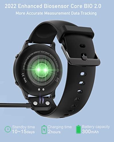 Кръгли Умен часовник за мъже и жени, 2022 HD LCD Smartwatch, Съвместими с iPhone / Samsung, Водоустойчив фитнес часовник 3ATM, Монитор