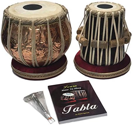 Satnam COPPER Rosi Набор от Медни барабани за игра на Табла ръчна изработка за начинаещи с Чанта за изпълнения | Чук за набиране на