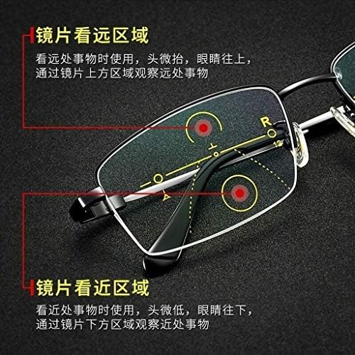 Немски интелигентна цветни очила за четене с прогресивно автоматично фокусиране - виждат отчетливи (черен, +100)