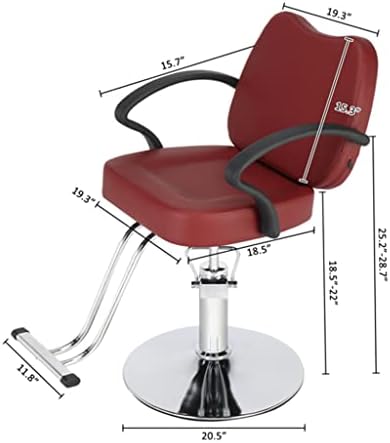 Коса стол FLOYINM Червено PVC, Несущее 150 кг Кожен Кръгъл Коса Стол С Железен основание