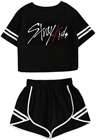 Детска тениска JUNG KOOK Kpop Бездомни + Комплект Горещите Панталони, Шорти Woojin Felix, Тениска