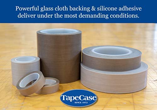 Лента от стъклени влакна TapeCase 134-5 PTFE Тан, устойчиви на износване, силикон, лепило, индустриален клас - ширина 20 см, дължина
