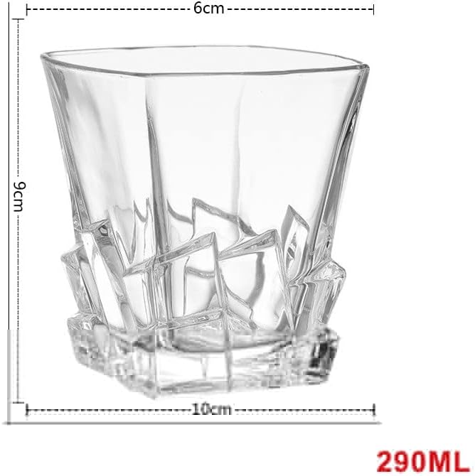 Комплект чаши за уиски EODNSOFN със стъклен decanter за уиски Набор от 6 Старомоден чаши чудесно за лепенката и бърбън (Цвят: A, размер: