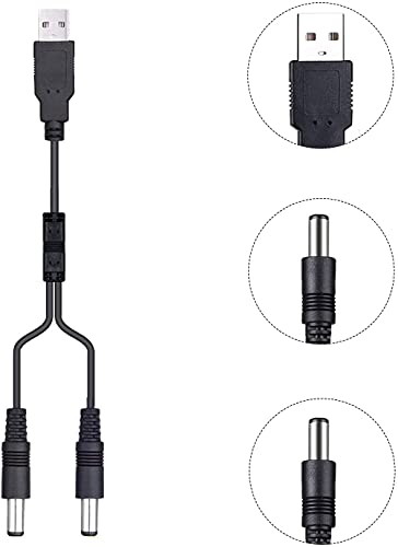 Адаптер UpBright 5 На ac/dc от USB-разветвителем, Двоен кабел за зареждане штекерный кабел, Съвместим с ошейником за дресура на кучета PATPET