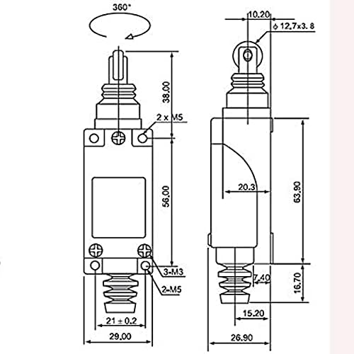 (TZ-8122) Двухконтурный крайния изключвател, предоставени от завода
