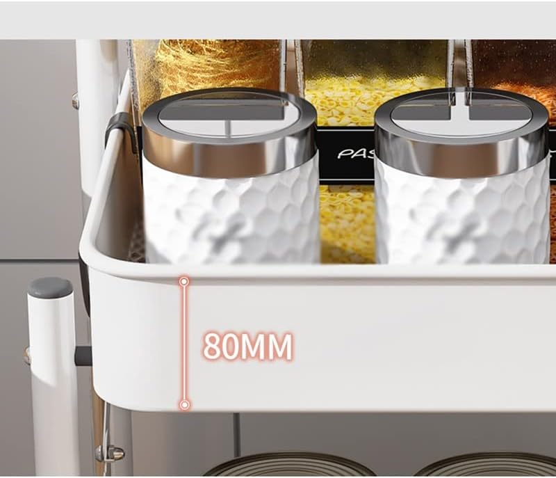 MIAOHY Метална 3 нива сгъваема количка на колела за кухненските рафтове за съхранение (Цвят: E, размер: 78 см. * 45 см)