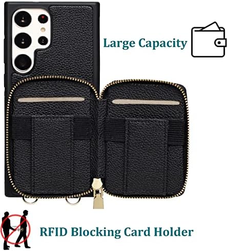 KelaSip за Samsung Galaxy S23 Ultra за Носене в чантата си през рамо, Калъф за телефон, джоб с RFID заключване, Държач