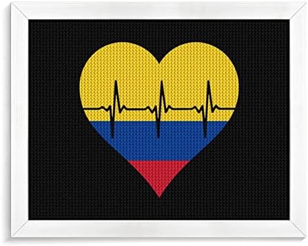 Любовта Колумбия Сърцебиене Диамантена Живопис Комплекти Фоторамка 5D направи си САМ Пълна Тренировка Планински Кристал Изкуство
