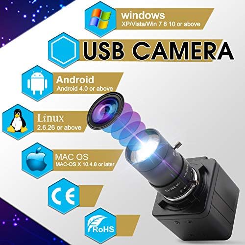 2-Мегапикселова Уеб камера 5-50 mm с променливо Фокусно разстояние USB Камера HD 1080P Високоскоростен VGA 100 кадъра в секунда, USB