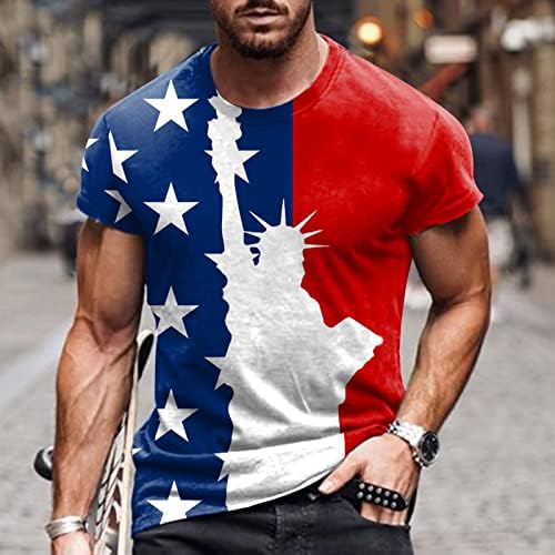 Лятна Мъжка Риза, Мъжки Пролетно-Летни Тениски за Честването на Деня на Независимостта, Ежедневни Реколта Тениски от Памук