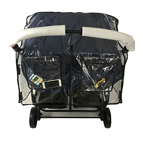 Дъждобран за детска количка, Универсален дъждобран за детска количка Side by Side, Двоен калъф за детска количка от дъжд и