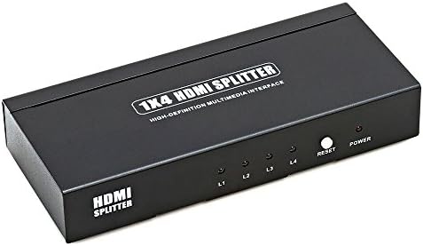 Cmple 4-портов HDMI-сплитер 1x4 дървен материал с подкрепата на Ultra HD 4K x 2K, 1080P и пълна поддръжка на 3D (един вход и четири на