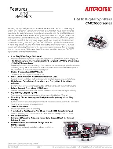 2 Комплекта Antronix CMC2002H Висока производителност 2-Лентов Коаксиален Кабел Сплитер 5-1002 Mhz