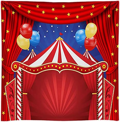 Funnytree 8x8ft Здрава Тъкан Голяма Топ Цирк Парти Фон Без Бръчки Карнавальная Въртележката Червената Палатка Детски Душ Рожден Ден