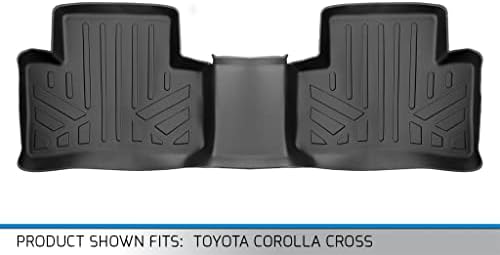 SMARTLINER Custom Fit при всякакви метеорологични условия Втулки за постелки 2-ри ред Черен цвят, Съвместими с Toyota Corolla Cross 2022-2023