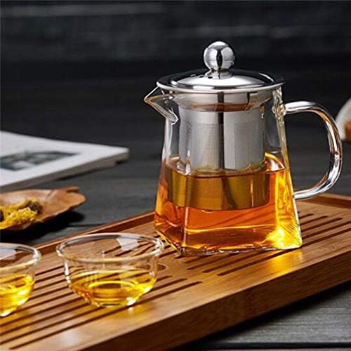 Чайник YARDWE Чайник за чай 550 мл Стъклена Кана за приготвяне на чай Чай Стъклена Кана с Цедка от неръждаема Стомана за
