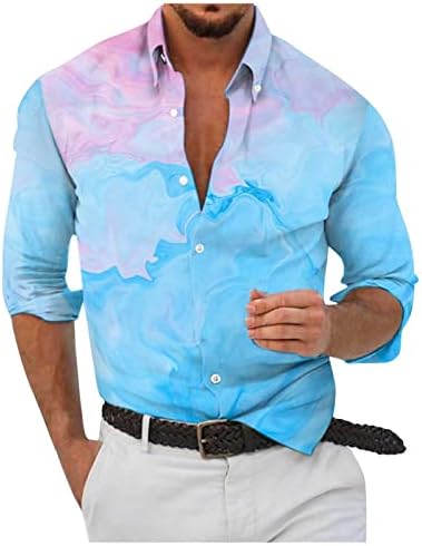 ayaso Мъжки ежедневни ризи в клетка с дълъг ръкав и яка-часова копчета, потник, блуза, вечерни ежедневните свободни ризи обичайните