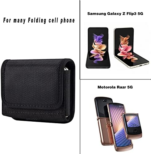 защитно фолио за телефон, съвместима с Samsung Galaxy Z Flip 3, Z Flip3 5G, Z Flip 2, Здрав найлон кобур за мобилен телефон