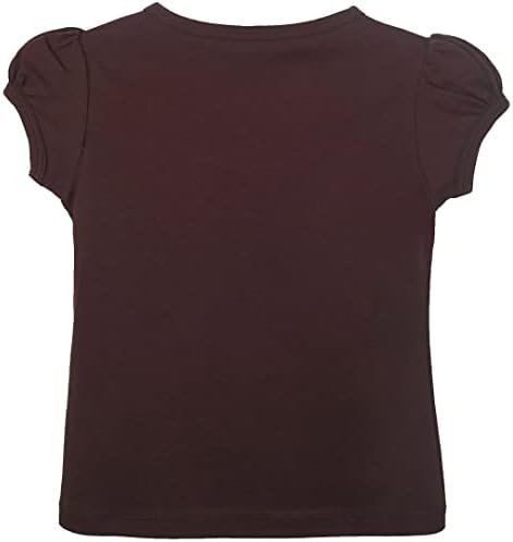 Основна тениска с кръгло деколте и къси, Буйни, с дълъг ръкав за малки момичета Lilax