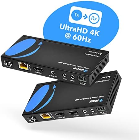 Удължител 4K, HDMI Balun от OREI - HDBaseT UltraHD 4K при 60 Hz 4: 4:4 в един единствен кабел CAT5e / 6 / 7 с горивото HDR, CEC и IR,