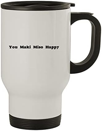 Molandra Products You Maki Мишо Happy - Пътна Чаша от неръждаема Стомана за 14 грама, бяла