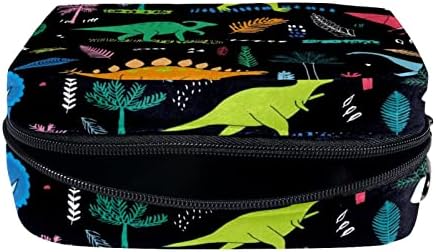 TBOUOBT Козметични чанти, козметични Чанти за жени, Малки Пътни Чанти за Грим, Карикатура на Тропически Животинския Динозавре