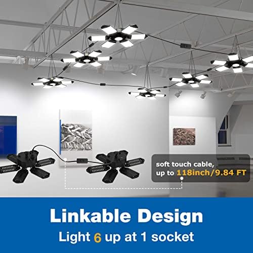 Craftersmark Plug-in гаражни осветителни тела - 150 W 18500ЛМ Plug led лампа за магазин, 6500 До Подключаемое и деформируемое