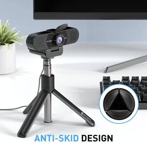 Уеб камера EMEET C960 със статив, Уеб-камера 1080p с микрофон, Мини-статив с регулируема височина, Уеб камера C960 с защитен