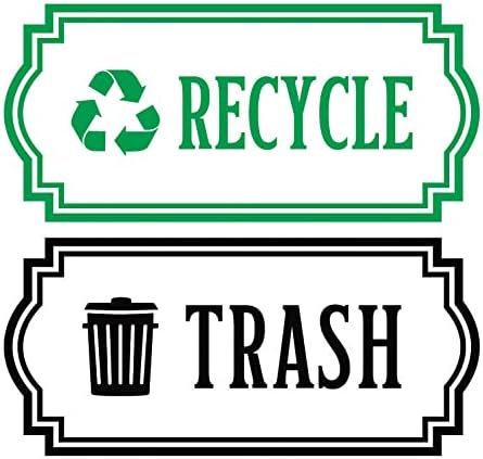 Изхвърляне на боклук и Елегантен стикер за организиране на кошчета за боклук или контейнери за боклук и стени - Vinyl плоча premium