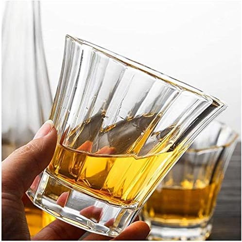 Гарафа за уиски RRH, Набор от Кристални Графинов за уиски от 7 теми Премиум-клас, 750 мл с 6 Чаши, 320 мл за лепенката или
