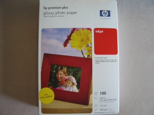 Произведено в Швейцария!Фото хартия HP Premium Plus гланцова, 4 x 6, 93 листа / 1 опаковка - Продава като 1 пакет - Външен