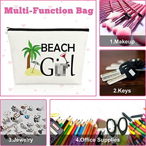 Плажни подаръци за жени, козметични чанти за приятелка, Подарък за любителите на Плажа, Подаръци на плажна тема за жените, Косметичка,