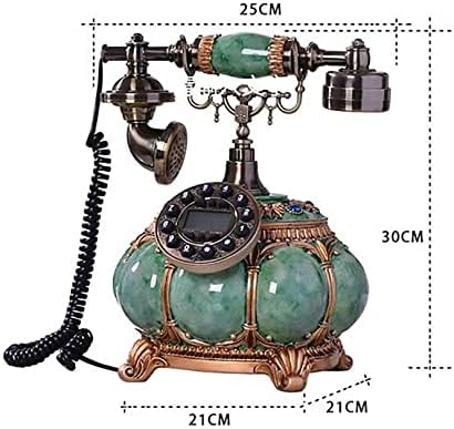 ABaippj Смола Ретро Стационарен Телефон Ретро Декоративен Телефонен Настолен Телефон с Номер на обаждащия се за Домашния Офис