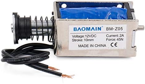 Електромагнитен електромагнит Baomain BM-Z05 dc 12v 2A Притискателния Тип С Отворена Рамка, 10 мм, 45N 9,9 ЛИРИ