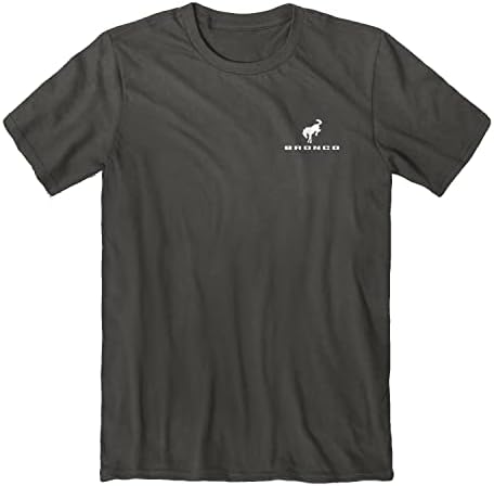 Мъжки t-shirt Ford Bronco Freedom с къс ръкав, Сиво | Дизайн на американски флаг за любителите на САЩ | Памук, Опушен