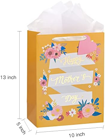 Подаръчен пакет Loveinside за Деня на майката в цветенце с цигарена хартия, биркой и поздравителна пощенска картичка за мама,