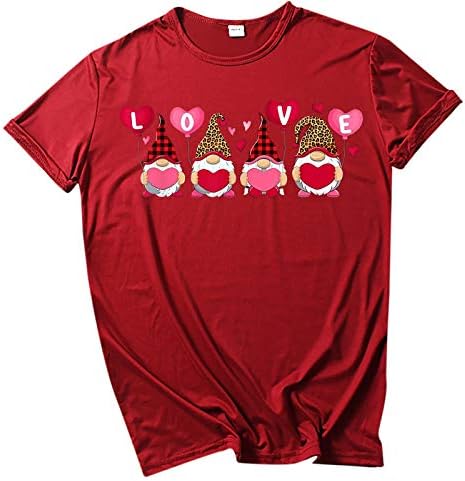 GUAAJA / Еднакви Ризи За двойки, Ризи с къс ръкав, Деколте Устата, Буквално Разпечатки във формата на Сърце, Ежедневни Модерна
