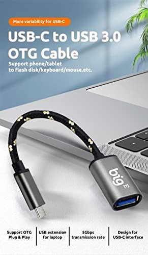 Big-E C USB-USB 3.0 Женски OTG адаптер, съвместим с вашия Lenovo Legion 2 Pro за пълноценно свързване на кабел USB On The Go с оплеткой
