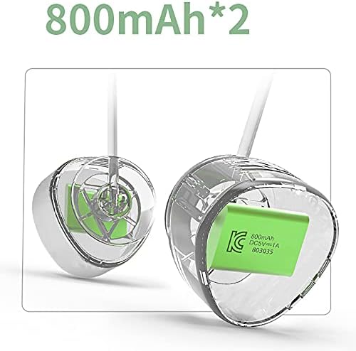 ADFHZB U-Образна форма на шийката на вентилатор без ръце Персонален Мини USB Акумулаторна 360 ° Лесен носене вентилатор 3 скорости
