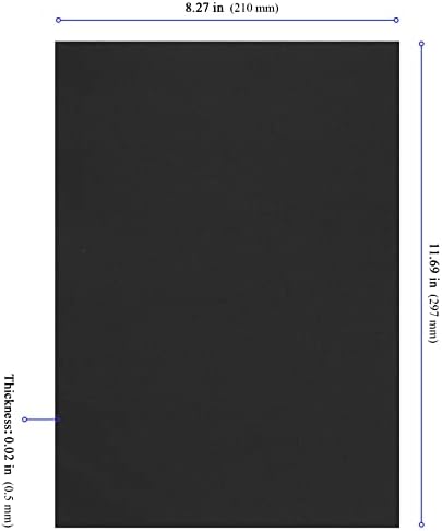 KEILEOHO 400 Черна Опаковка Картон хартия с размери 8,5 x 11 см, Картон черен цвят, формат А4 за печат, Картон черни корици за scrapbooking,