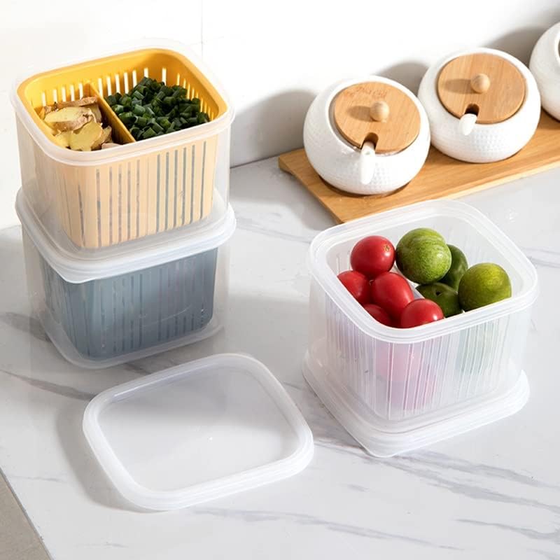 DUBAO Сливная кутия за пресни продукти от Хладилника Кутия за съхранение на пресни плодове и Зеленчуци Хрупкави Кухненски херметични Контейнери