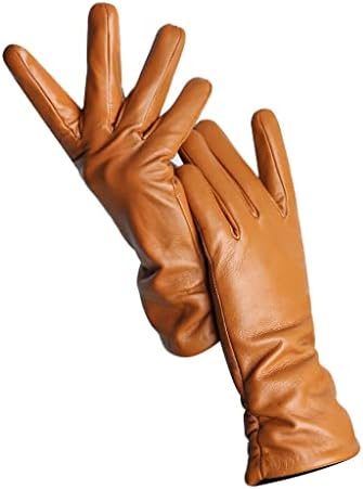 Дамски кожени ръкавици, N /A, Топли дамски ръкавици от овча кожа Фини дамски зимни ръкавици Drive (Цвят: A, Размер: 8.5)