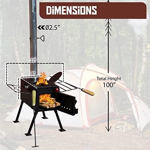 FEBTECH – печка на дърва – малка печка на дърва, за нощуване на открито за отопление на жилище – палатка с дымоходной тръба