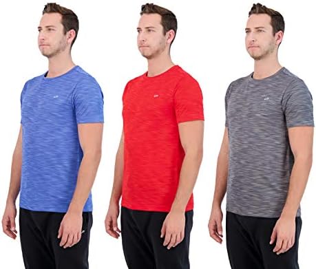 Мъжки Тениски Unipro от 3 опаковки, бързо съхнещи Тениски Performance Active Fit с къс ръкав за тренировки