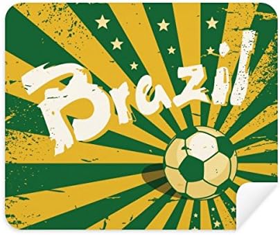 Футбол Жълто-Зелен Бразилия Култура на Бразилия Плат За Почистване на Екрана за Пречистване на 2 елемента Замшевой Тъкан