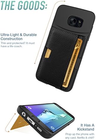 Луксозен калъф-джобен формат на Galaxy S7 Edge - Калъф за карти Q [Samsung Slim Protective Kickstand Grip Cover] - Wallet Slayer Vol.2 (CM4)