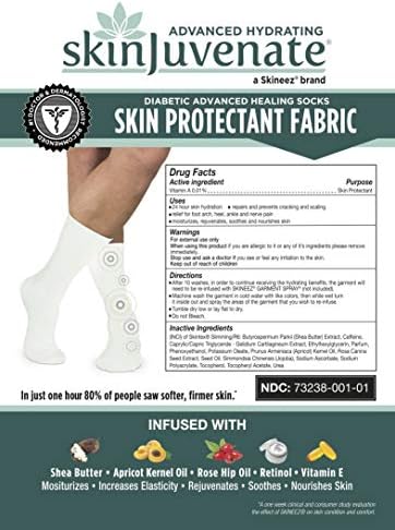 Безшевни хидратиращ Диабетический чорап (Бял, Малък / Средно)