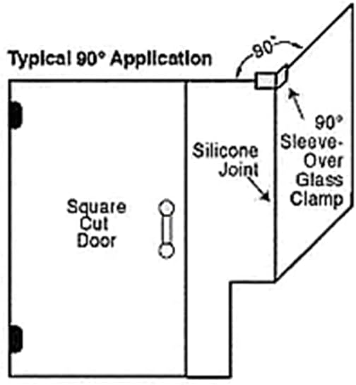 Скоба за правоъгълен стъклен плот , Храст на върха на 135 градуса (сатинированная месинг)